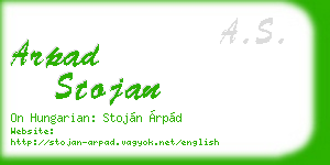 arpad stojan business card